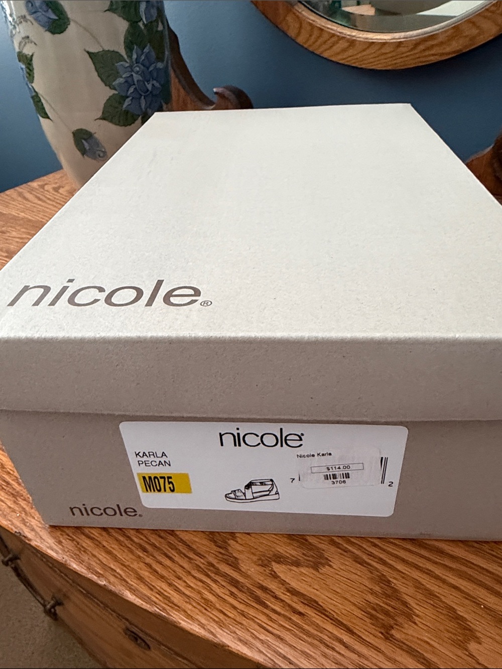 NWT Nicole Neutral Beige Platform Sandals with Braided Toe Strap - Picture 5 of 5